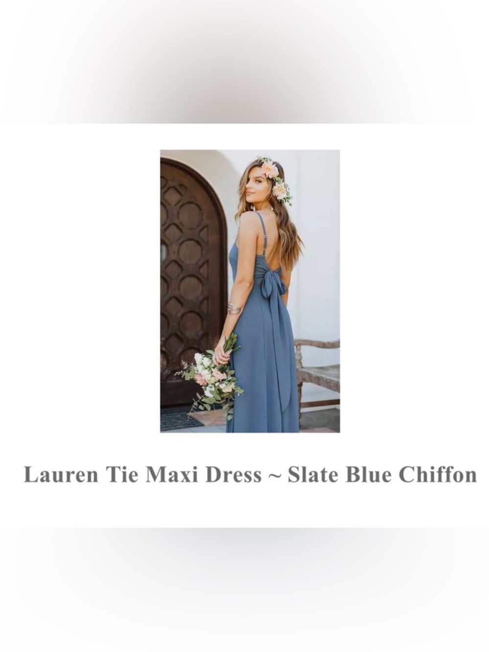 Show Me Your MuMu Slate Blue Tie-Back Chiffon Maxi Dress